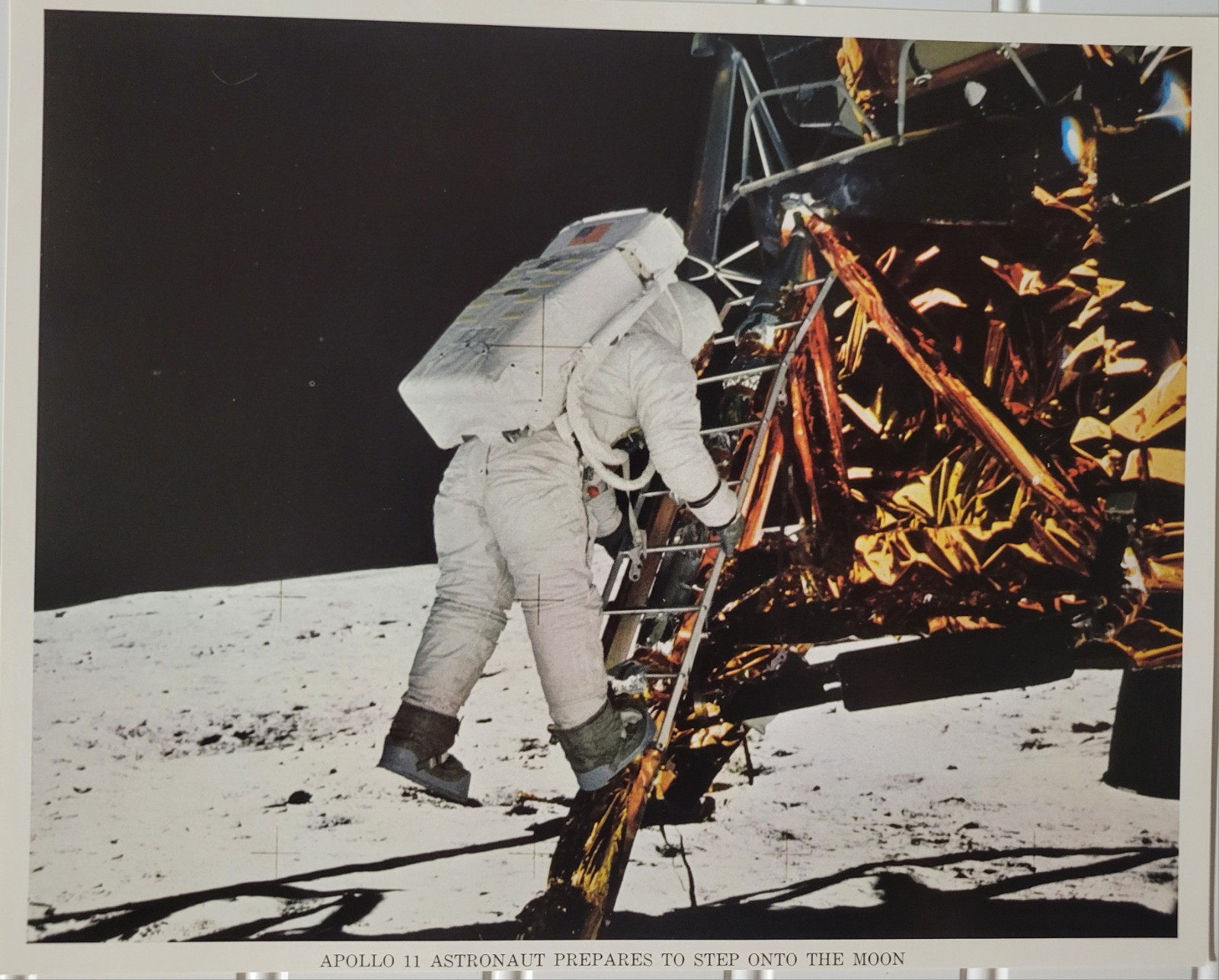 Vintage NASA Apollo 11 Buzz Aldrin Moon Landing Lithograph 1979