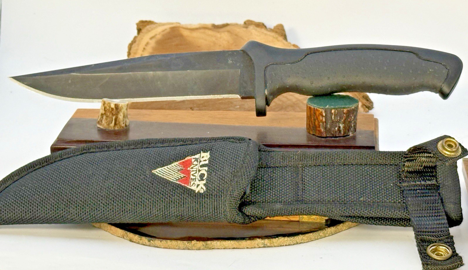 Vintage (2000) Buck USA 650 NightHawk Fixed Blade Knife w/Sheath-