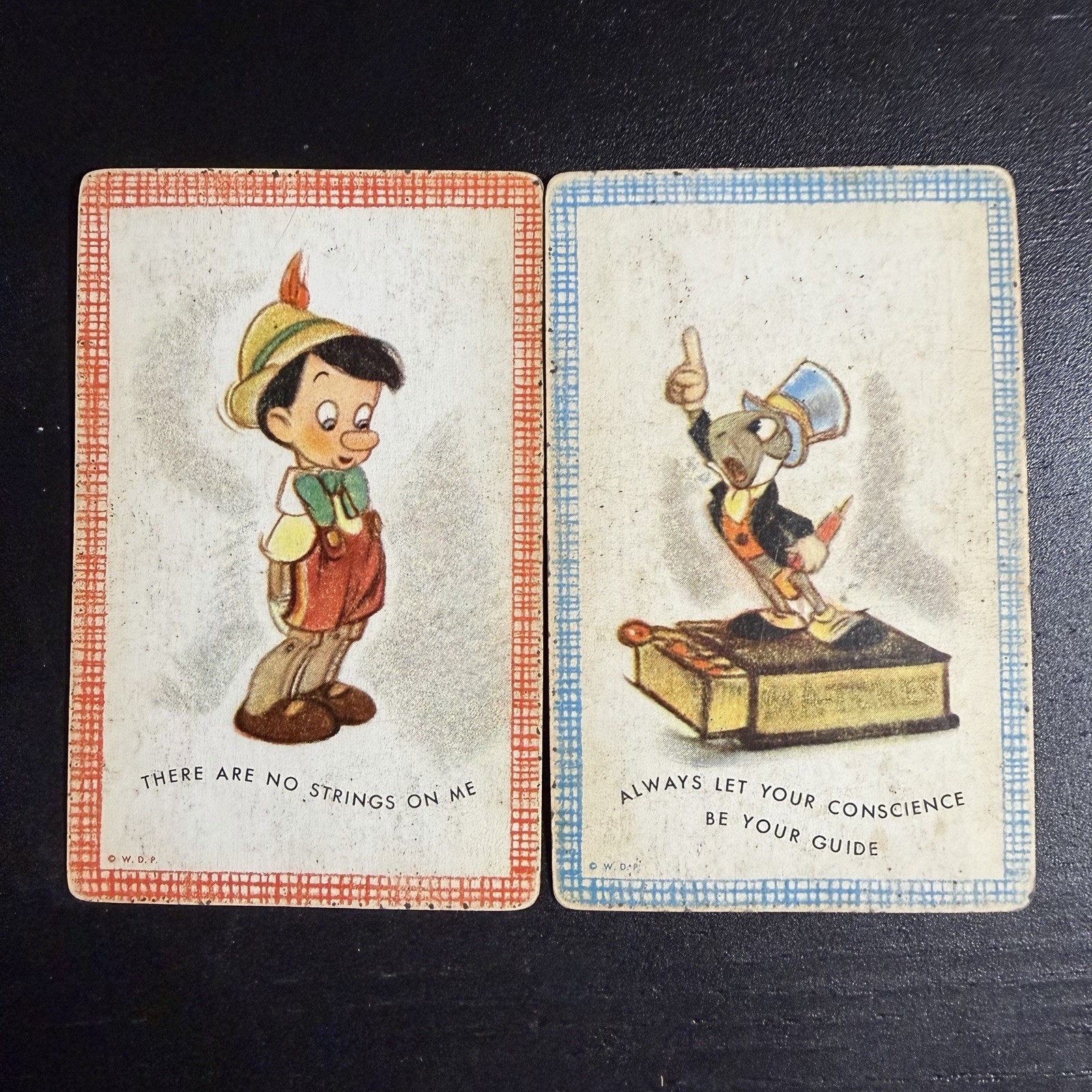 VTG Pinocchio & Jiminy Cricket Single Swap Playing Card Companions - Walt Disney VTG Pinocchio & Jiminy Cricket Single Swap Playing Card Companions - Walt Disney