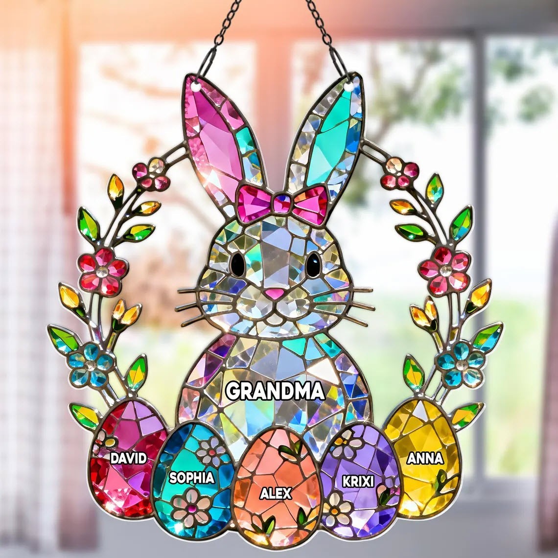 Personalized Bonus Mom Ornament Suncatcher Step Mom Mothers Day Gift Xmas