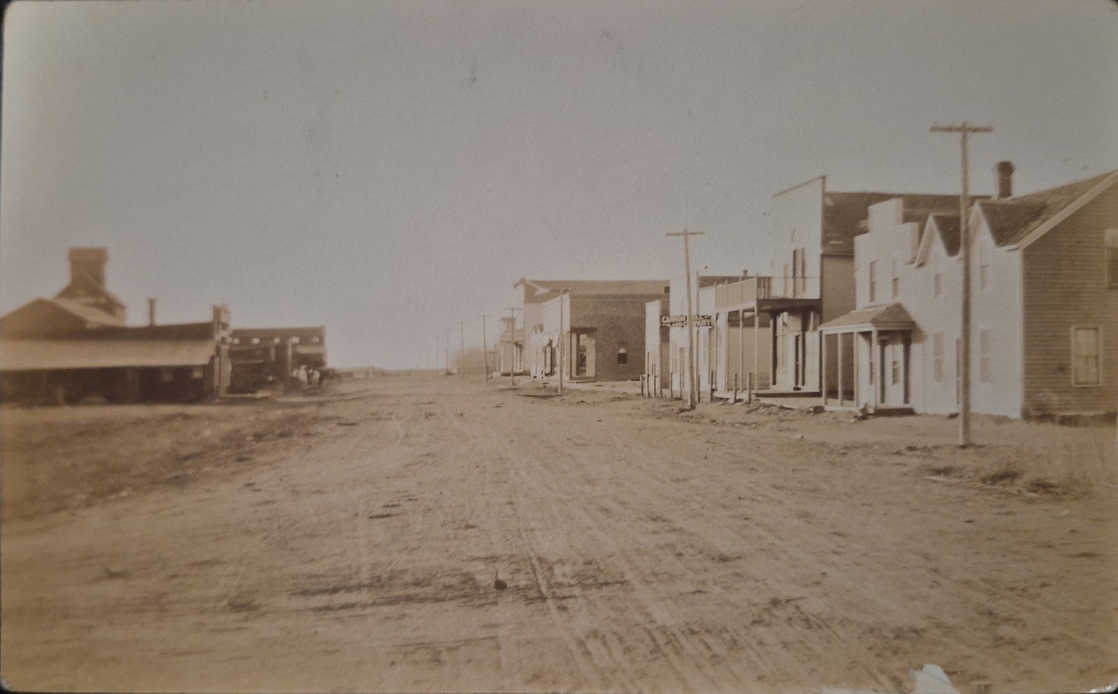 RPPC Cannon Ball Land Company Dirt Main Street North Dakota Real Photo Postcard