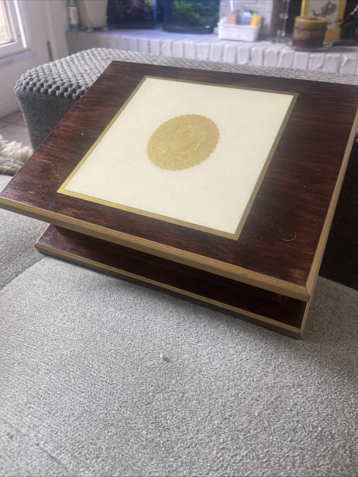 1985 Texas A&M Handmade wooden trinket box vintage