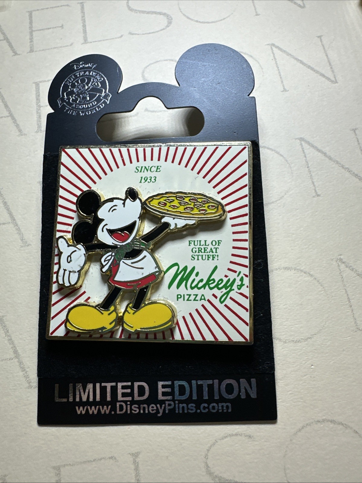 Disney Pin LE 750 Mickey WOD NYC Mickey’s Pizza Full Of Great Stuff 2006