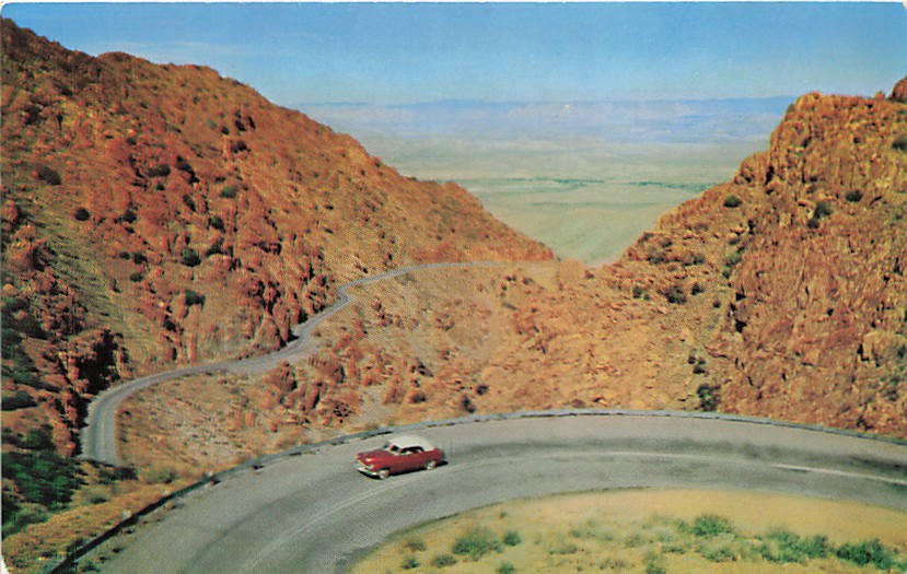 Postcard AZ: Mountain Roadway Between Prescott & Jerome, Verde Valley, Arizona