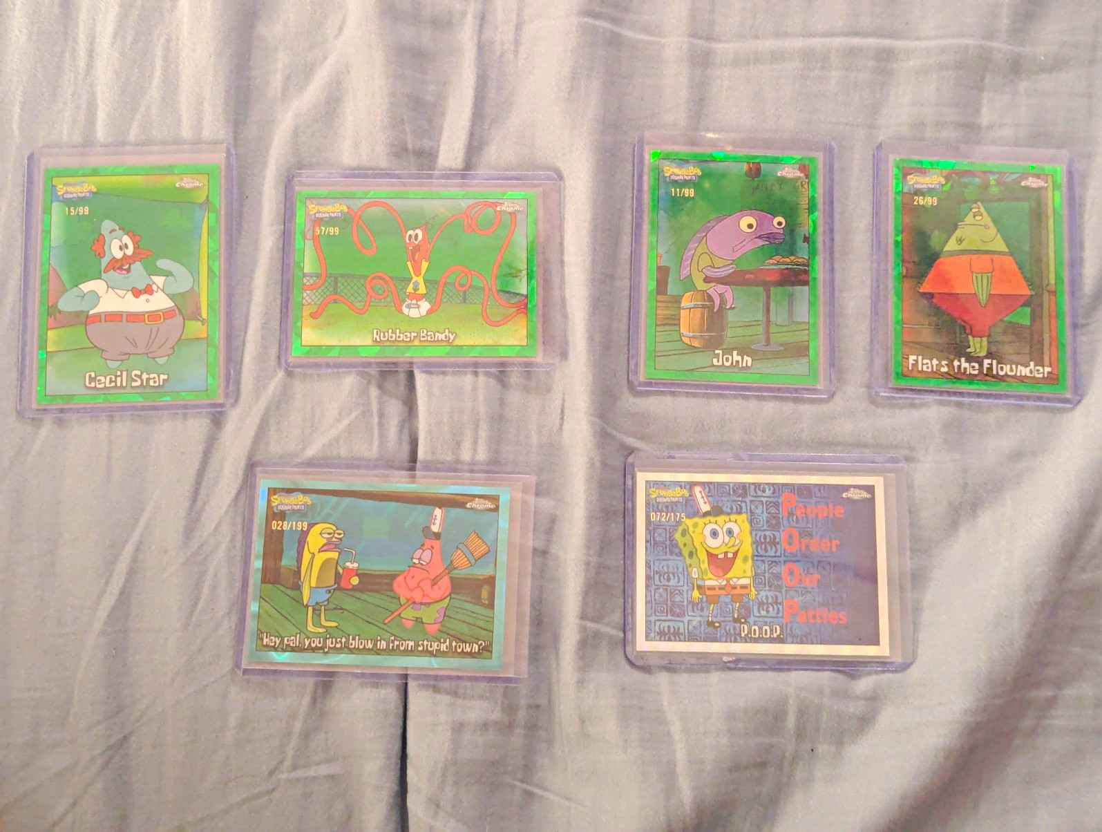 Topps 2025 SpongeBob Chrome Lot Of Six Numbered Numbered Cards