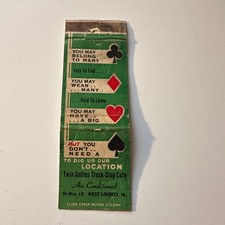 Twin Gables Truck- Stop Cafe Hwy 6 W Liberty IA Vintage Matchbook Cover 4MB119-1 picture
