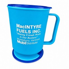 Vintage MacIntyre Fuels Mobil Distributor Travel Mug W/ Base Vermont Advertising picture
