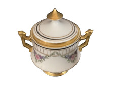 Antique PL France Limoges Covered Sugar w/Ram Head Handles Signed & Dated 1916 picture