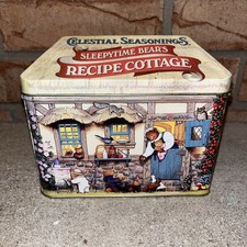 Vintage 1998 Celestial Seasonings Sleepytime Bear's Recipe Cottagecore Tea Tin picture