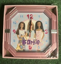 Vintage 2000s Barbie Pink Octagon Wall Clock Brand New in Box Mattel Y2K Retro picture