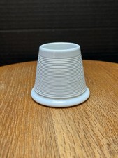 Vtg Antique French Bistro Pyrogene White Ironstone Ribbed Match Holder Striker picture