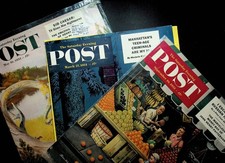 THREE Original 1953 Saturday Evening Post Store Advertising Cardboard Signs- A9 picture