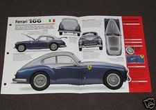 1948-1953 FERRARI 166 Car SPEC SHEET BROCHURE PHOTO BOOKLET picture