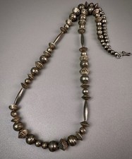 Vintage Navajo Old Pawn 28” Handcrafted Bench Bead Pearl Necklace WOW 🤩 picture