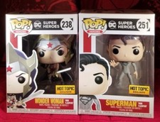 Funko Pop DC FLASHPOINT - WONDER WOMAN #238 (HT)  &  SUPERMAN #251 (HT) picture