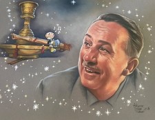 Walt Disney portrait w/Jiminy Cricket created by Adrienne Brown from D23 2026 picture