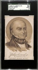 1885 J.D. Larkin & Co Sweet Home Soap President John Quincy Adams SGC 4 picture