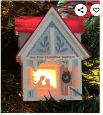 Vintage 1990 Hallmark Ornament: Our First Christmas Together - Magic Light w Box picture