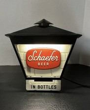Vtg Schaefer Beer Bottles Pub Bar Lantern Lighted Sign Cash Register Adjustable picture