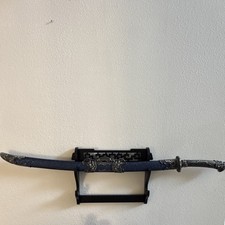 Chinese Dao Curved Single-Edge Sword w/ Blue Scabbard, Silver-Tone Fittings picture