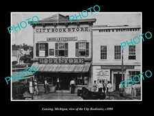 Lansing Michigan View Of The City Bookstore c1890 Old Large Historic Photo picture