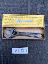 Rare Crescent Tool Company USA Nos 4” Adjustable Wrench Ac14 Crestoloy Black Fin picture