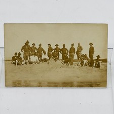 RPPC Vintage Real Photo Postcard Military Solider's Camped on Beach 1910s picture