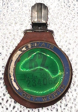 Vintage Convair Fort Worth TX Employee ID Badge Leather Holder Clip Aviation picture