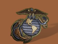 U.S.MILITARY MARINE CORPS PATCH EAGLE GLOBE AND ANCHOR EGA OD GREEN U.S.A MADE picture