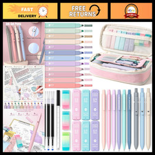Cute Pencil Case with 39ct School Supplies - Four Candies, Pink Stationery Set picture