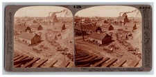 CALUMET Copper MINE mining Michigan Stereoview 1906c & Railroad tracks picture