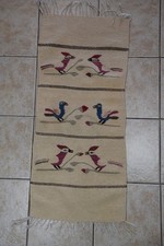 Vintage Mexican Rug Tapestry Cardinal Birds Hispanic Southwest Textile Decor picture