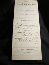 LOT OF 9 VINTAGE WARRANTY DEEDS CITATIONS SIGNED FROM 1911 - 1916  BBA-40 picture