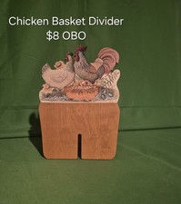 Longaberger Chicken Wood divider picture