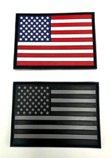 UNITED STATES FLAG COLOR AND GRAY -USAF / USN /USMC US ARMY- HIGH QUALITY PVC picture
