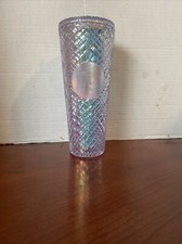 Starbucks 2022 Holiday White Iridescent Jeweled Bling Venti Tumbler 24oz Cup picture