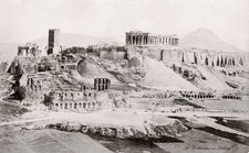 Greece Athens Acropolis Parthenon Ruins Ancient Architecture Vtg. Photo 19thC. picture