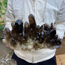 12.7lb Natural Black Smoky Quartz Crystal Cluster Raw Mineral Specimen healing picture