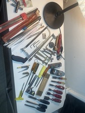 Woodworking Planes, Level, Chisel + more - Carpenters Tools Antique - Lot of 7 picture