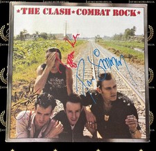 SIGNED THE CLASH PAUL SIMONON MICK JONES TOPPER HEADON COMBAT ROCKS VINYL picture
