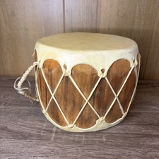 Pow Wow Native American Sweet Medicine Drum Northern Arizona Rawhide 8” picture