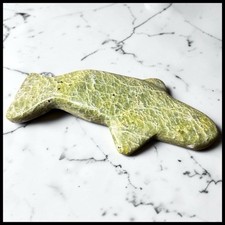 Vintage Canadian Inuit Serpentine Stone Whale Carving Soapstone Indigenous Art picture