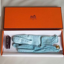 HERMES Golf Glove Left Hand 6.5 Light Blue Unused picture