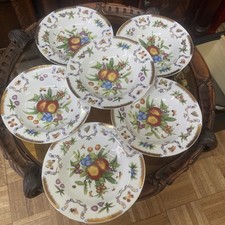 Vintage Godinger Yorkshire Bowls Set 4 Gold Rim Porcelain Butterfly Cottage 8.5” picture
