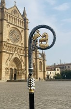 Wood CROZIER Polish Staff Crosier Bishop Quality Craftsmanship, 72