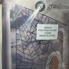 Grandin Road Polyester Felt 5 ft Corner Spider Web Halloween Indoor Outdoor NIP picture