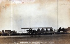 1913 Sturgis Michigan Dam Celebration Early Airplane Biplane RPPC Postcard picture