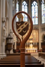 Wood CROZIER Polish Staff Crosier Bishop Quality Craftsmanship, 72
