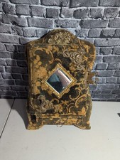Victorian Antique Photo Album on Stand w/ Drawer 2 Mirrors Brass Trim Velvet. P1 picture