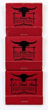 Vintage Ed's Steak House Bedford PA Restaurant Matches Lot of 3 Matchbooks picture